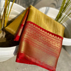 Banarasi Kanchipuram Zari Tissue Vaskat Saree