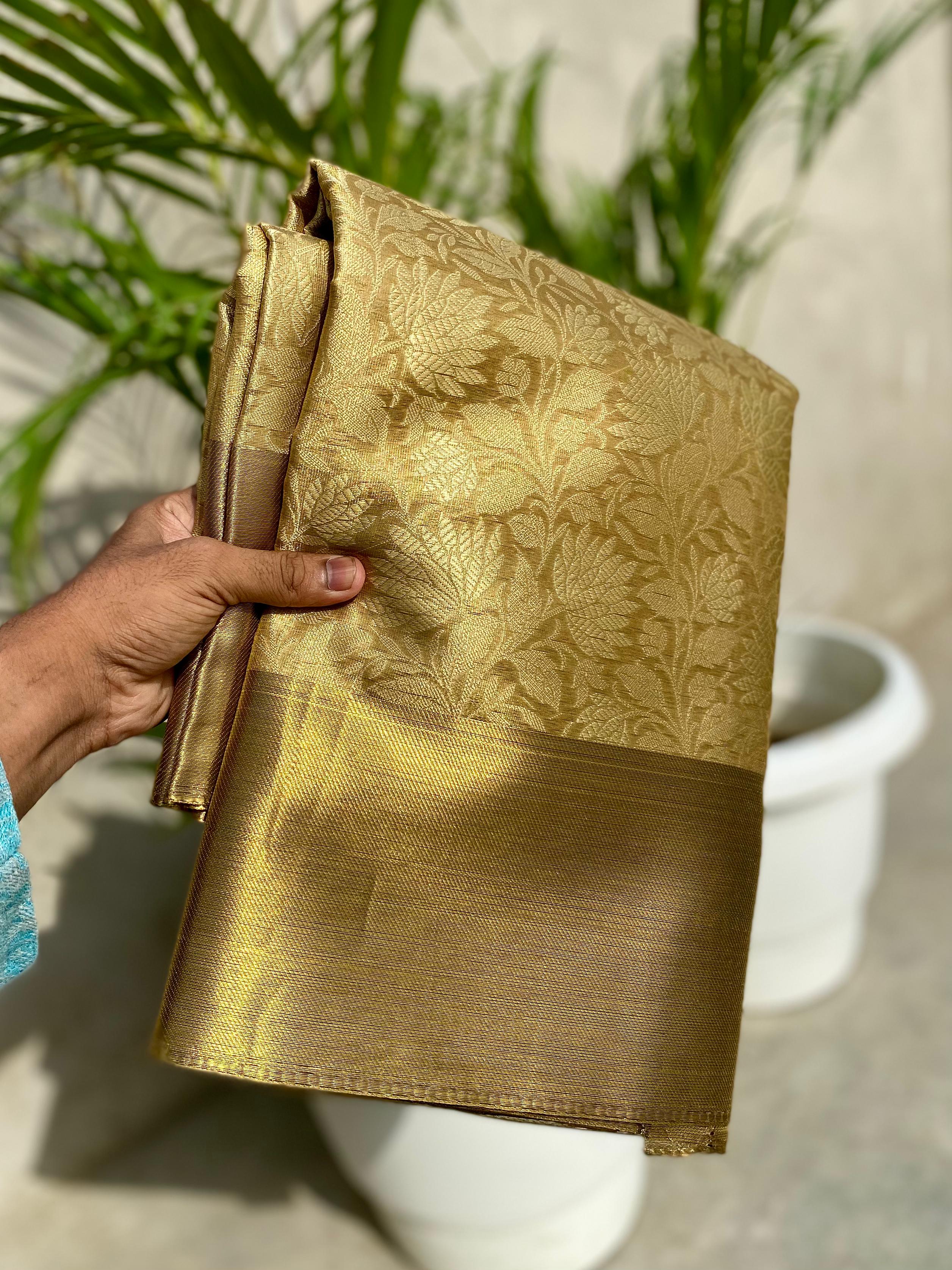 Premium Kanchipuram Zari Tissue Vaskat Saree