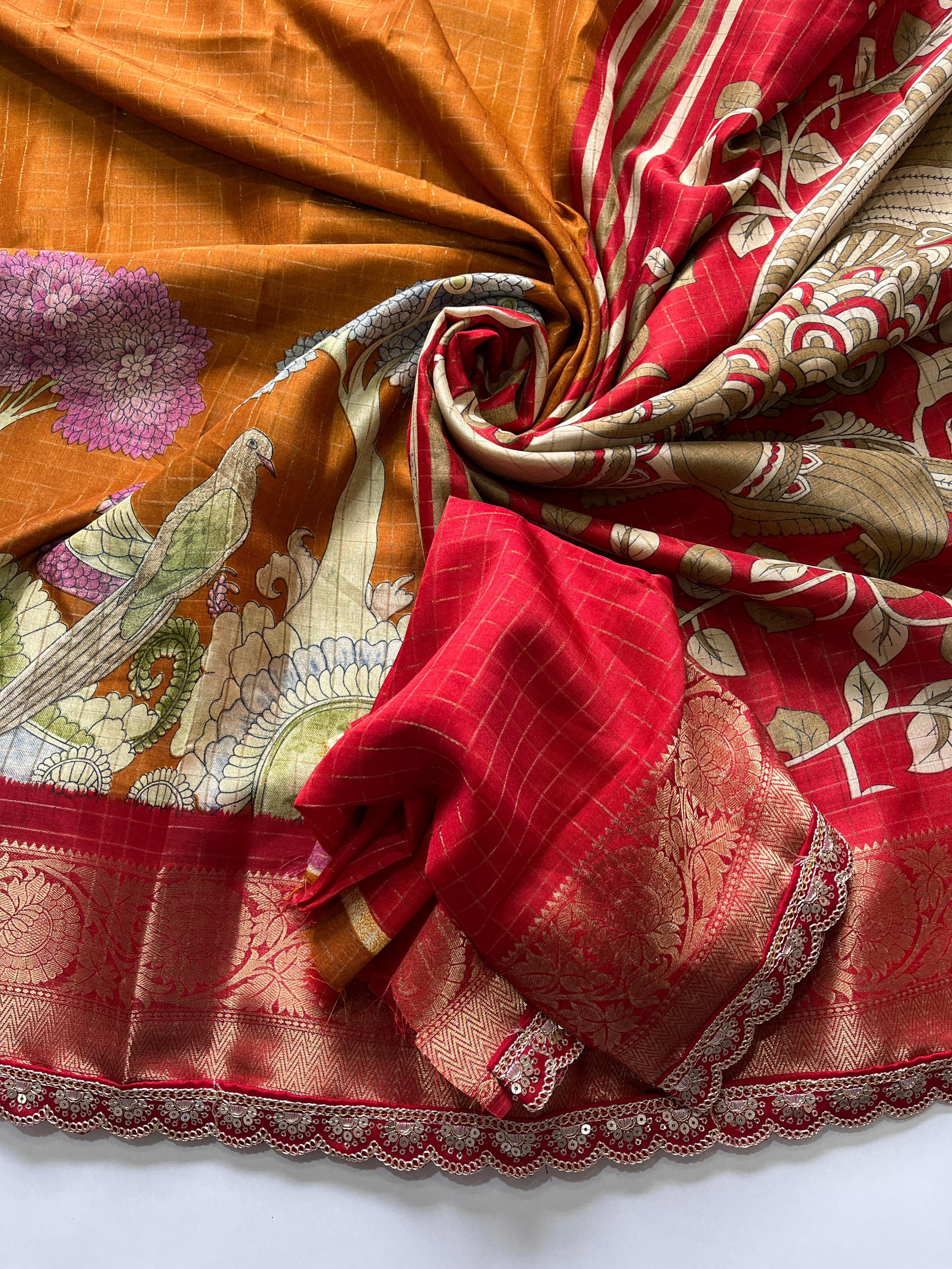 Soft Silk Kalamakari Saree