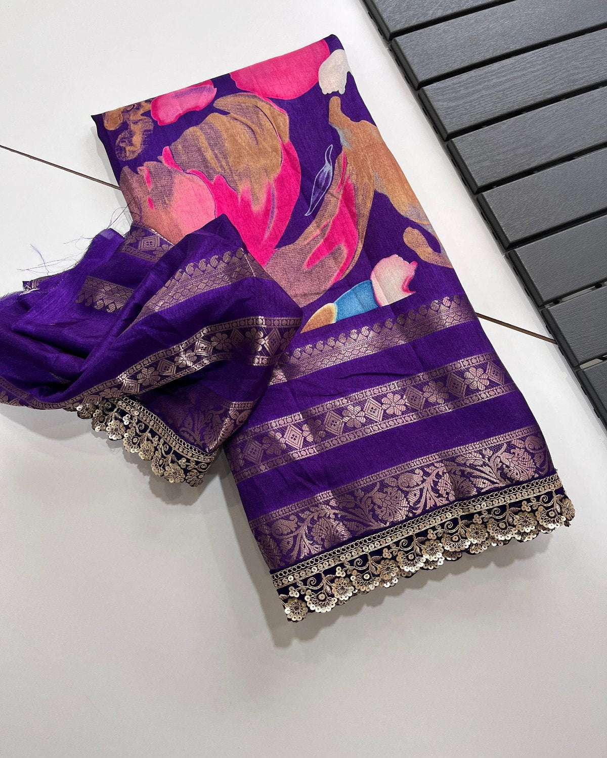 Premium Soft Silk saree with elegant print all over