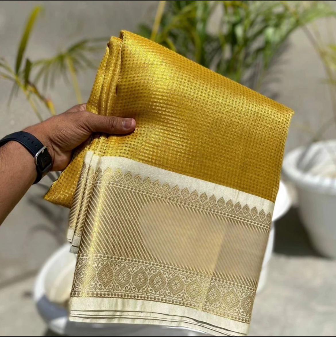 Premium quality banarasi glass tissue silk saree