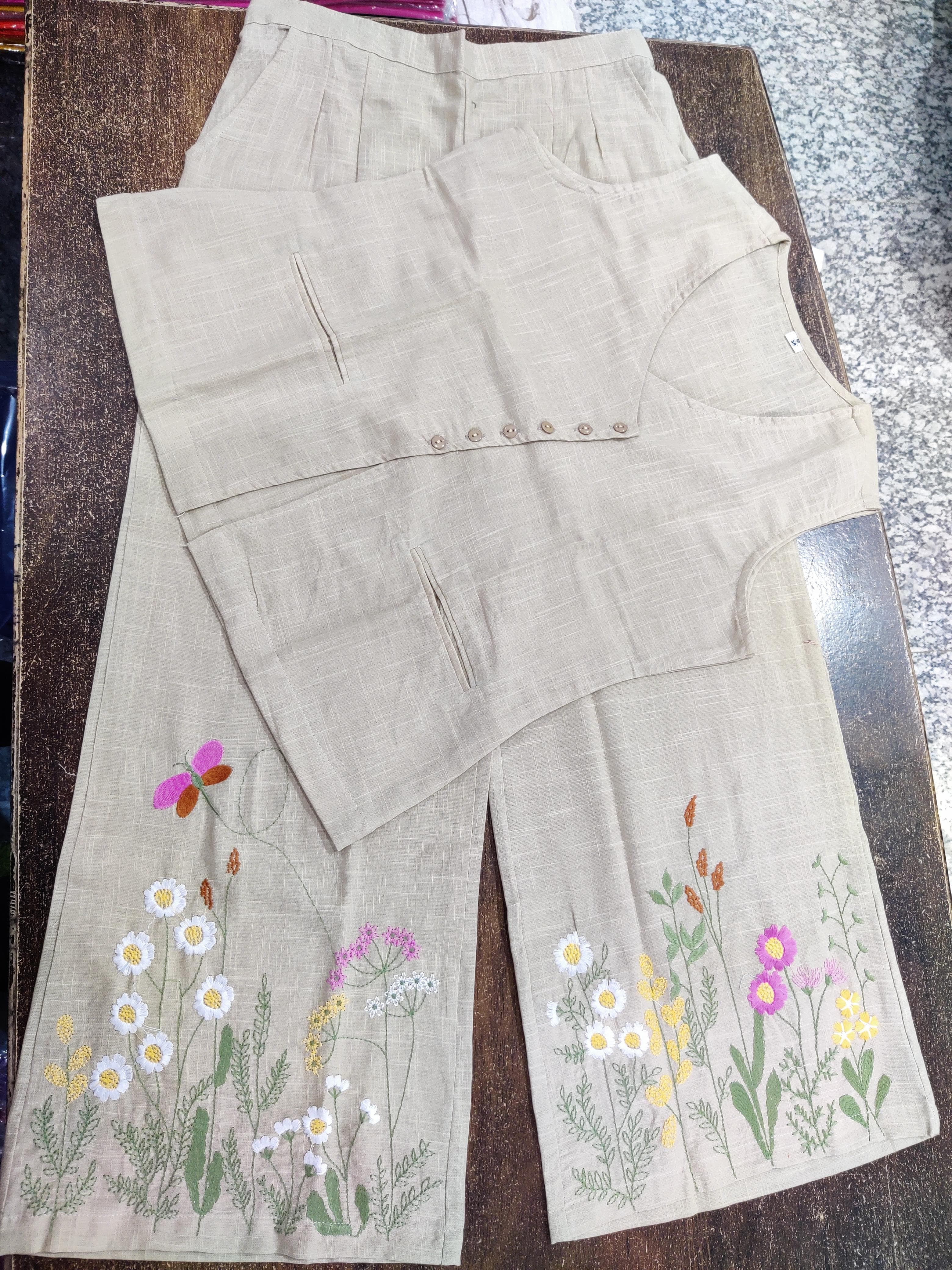 Summer embroidery work co-ord  set