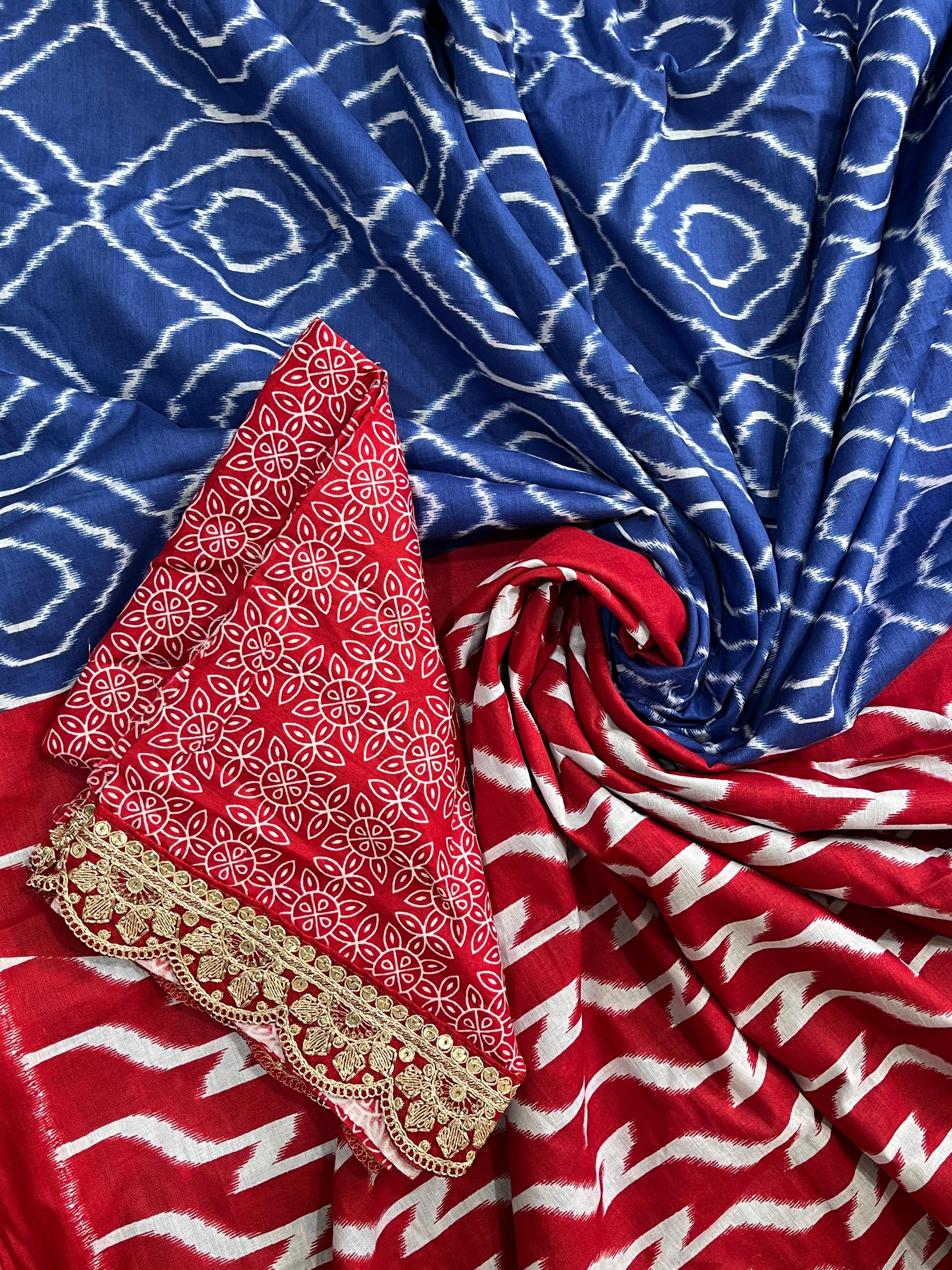 Cotton Saree With Elegant Kalamkari Print All over