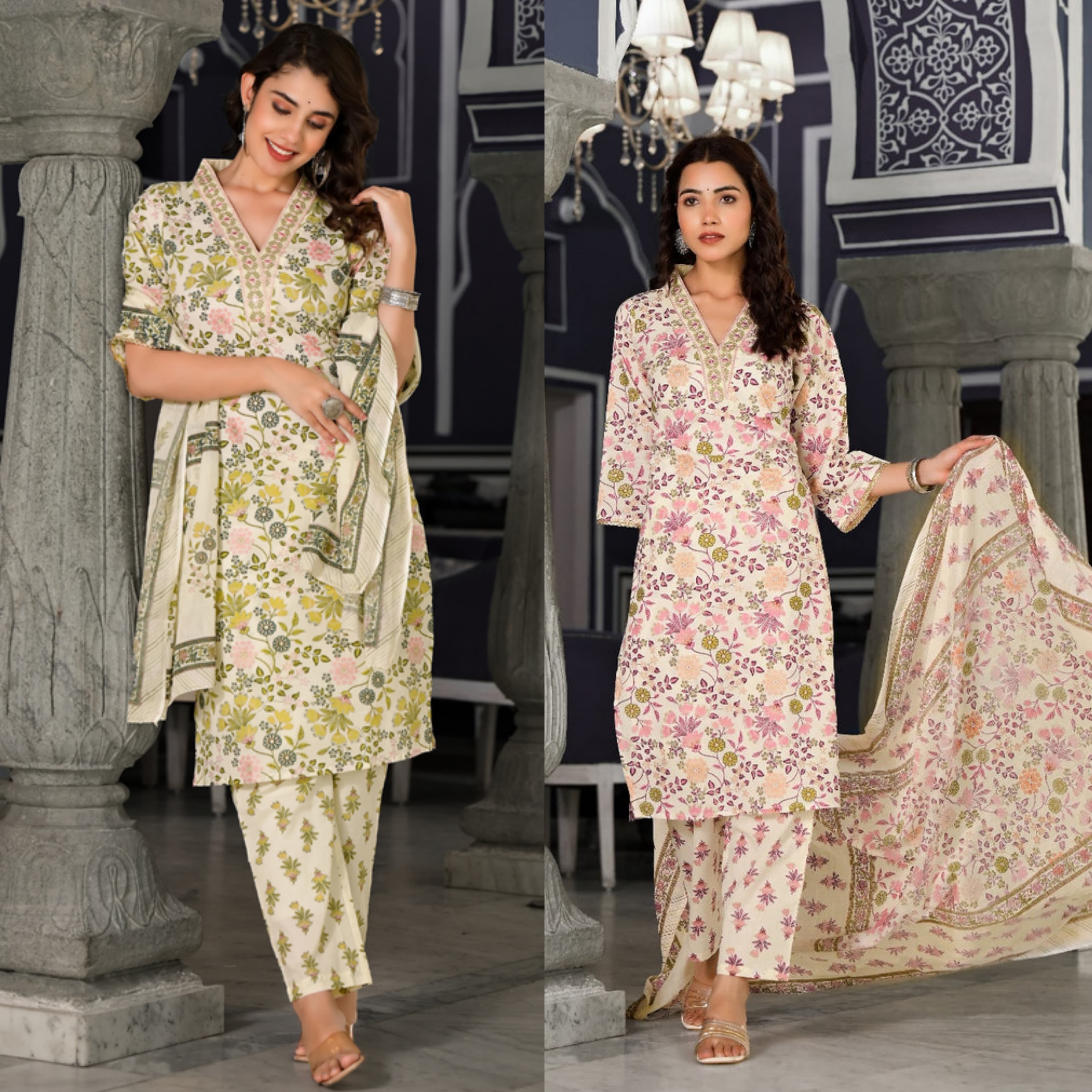 Floral printed chudidhar