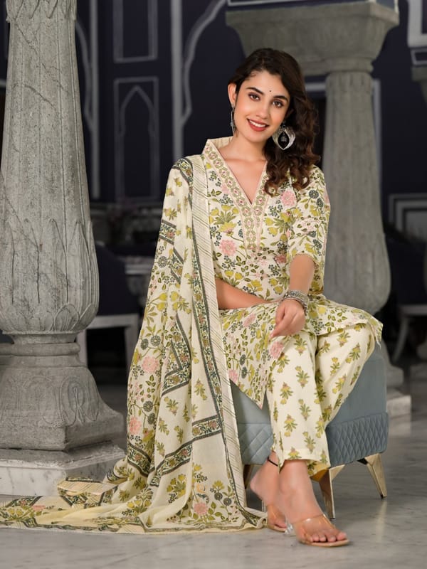 Floral printed chudidhar