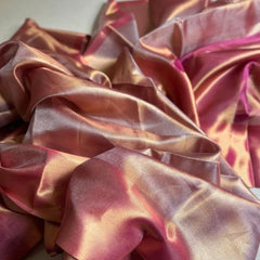 Plain tissue silk saree in unique shade