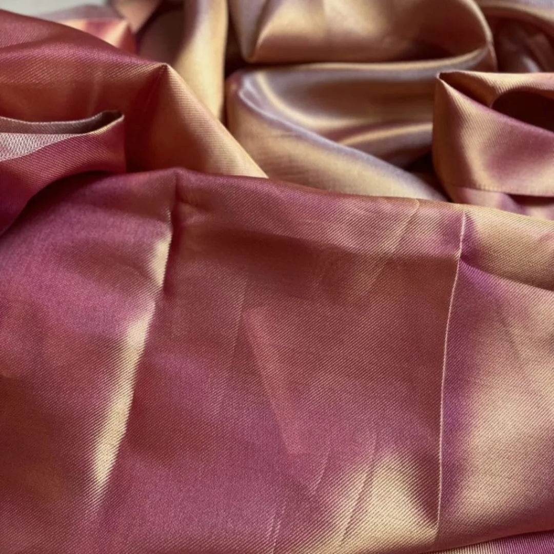 Plain tissue silk saree in unique shade