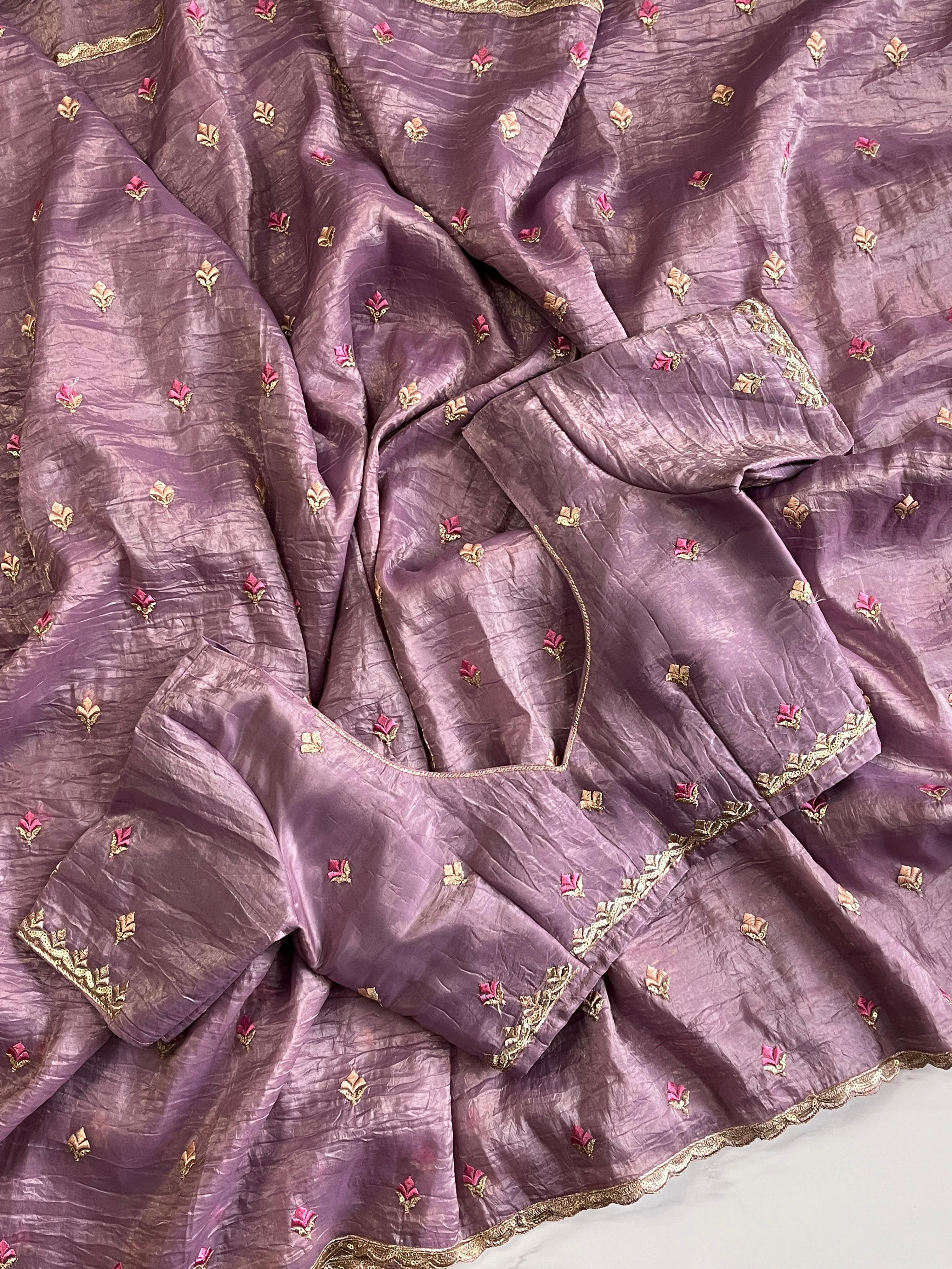 Chiffon crushed sarees