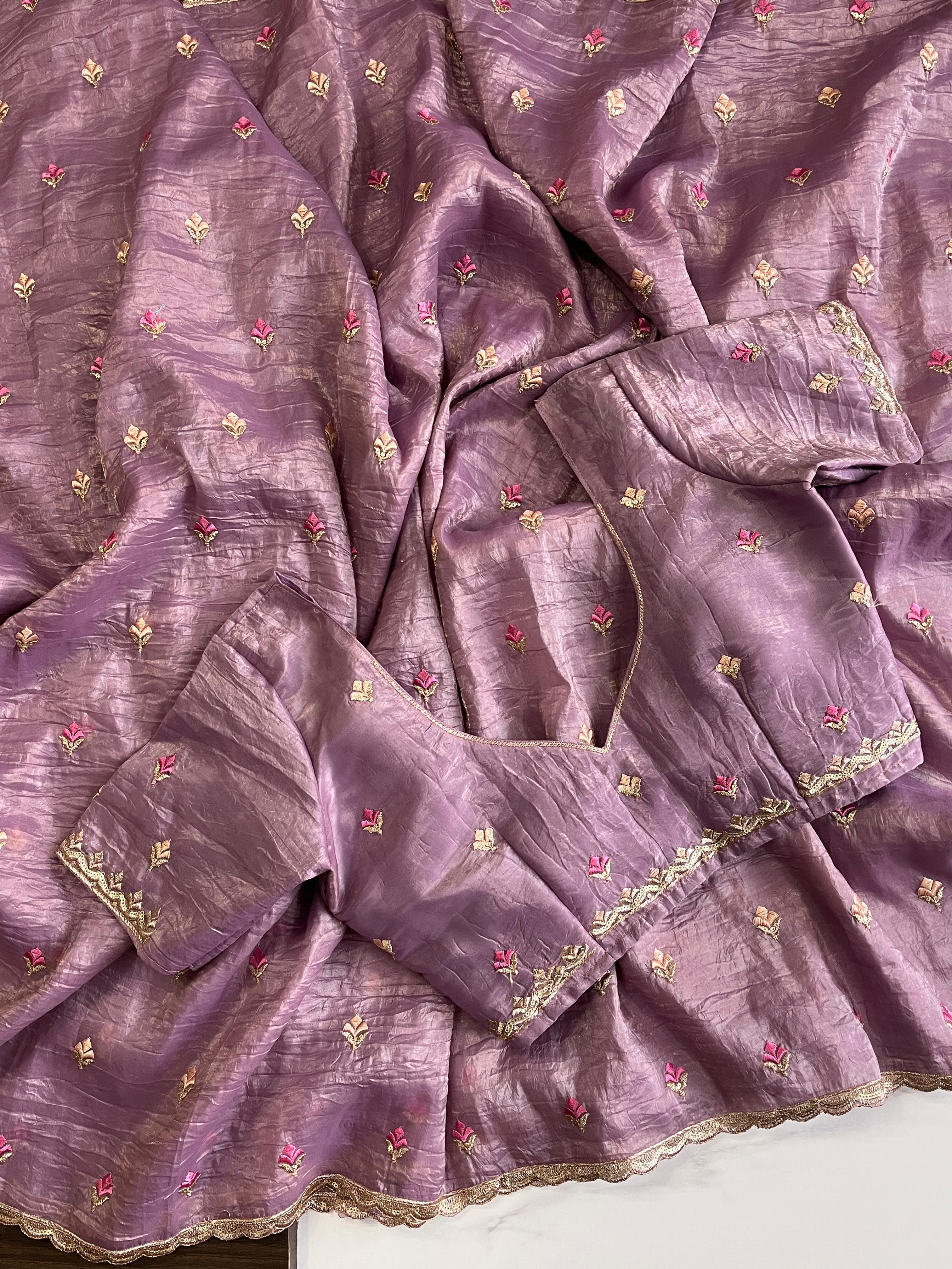 Chiffon crushed sarees