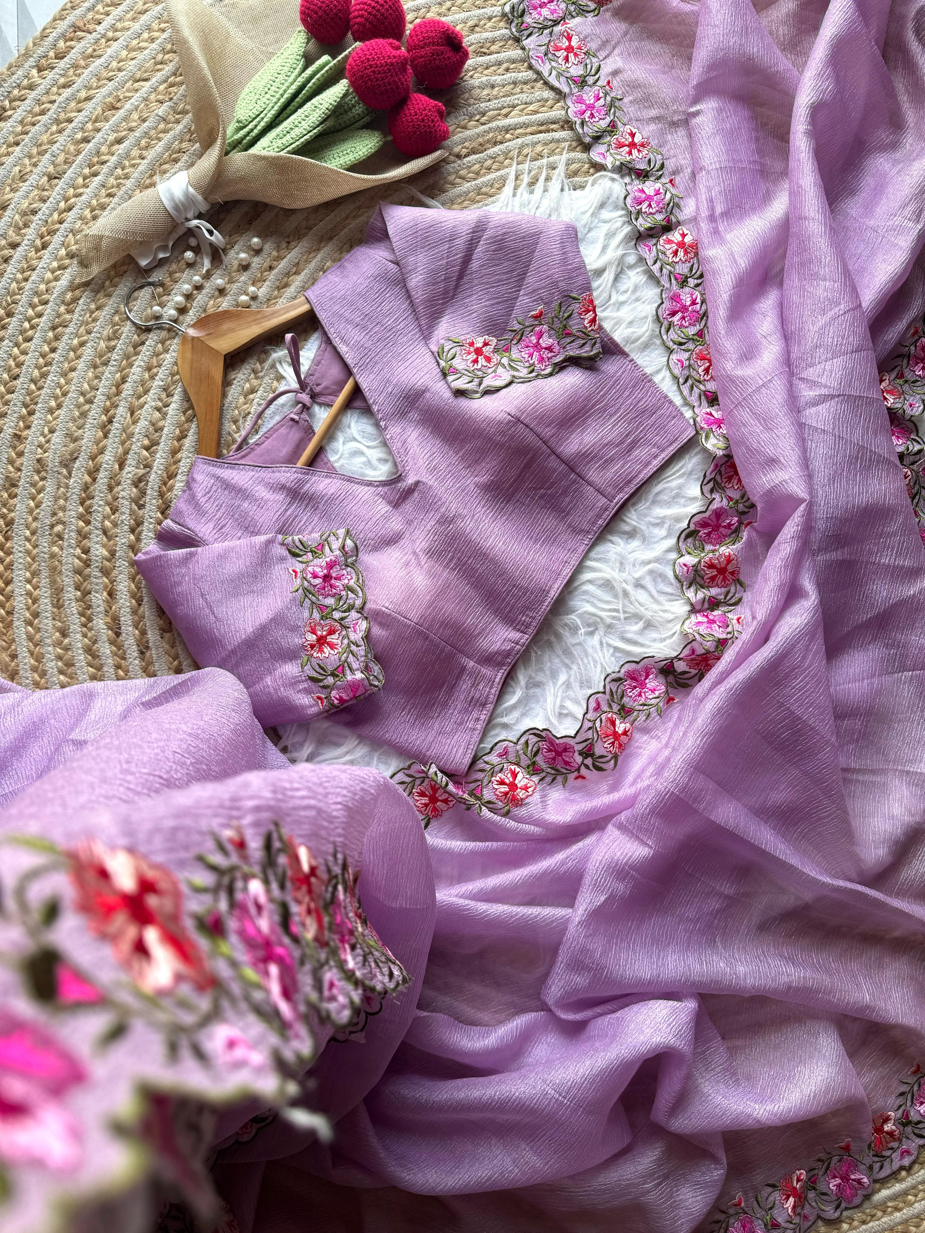 Crushed tissue sarees collection