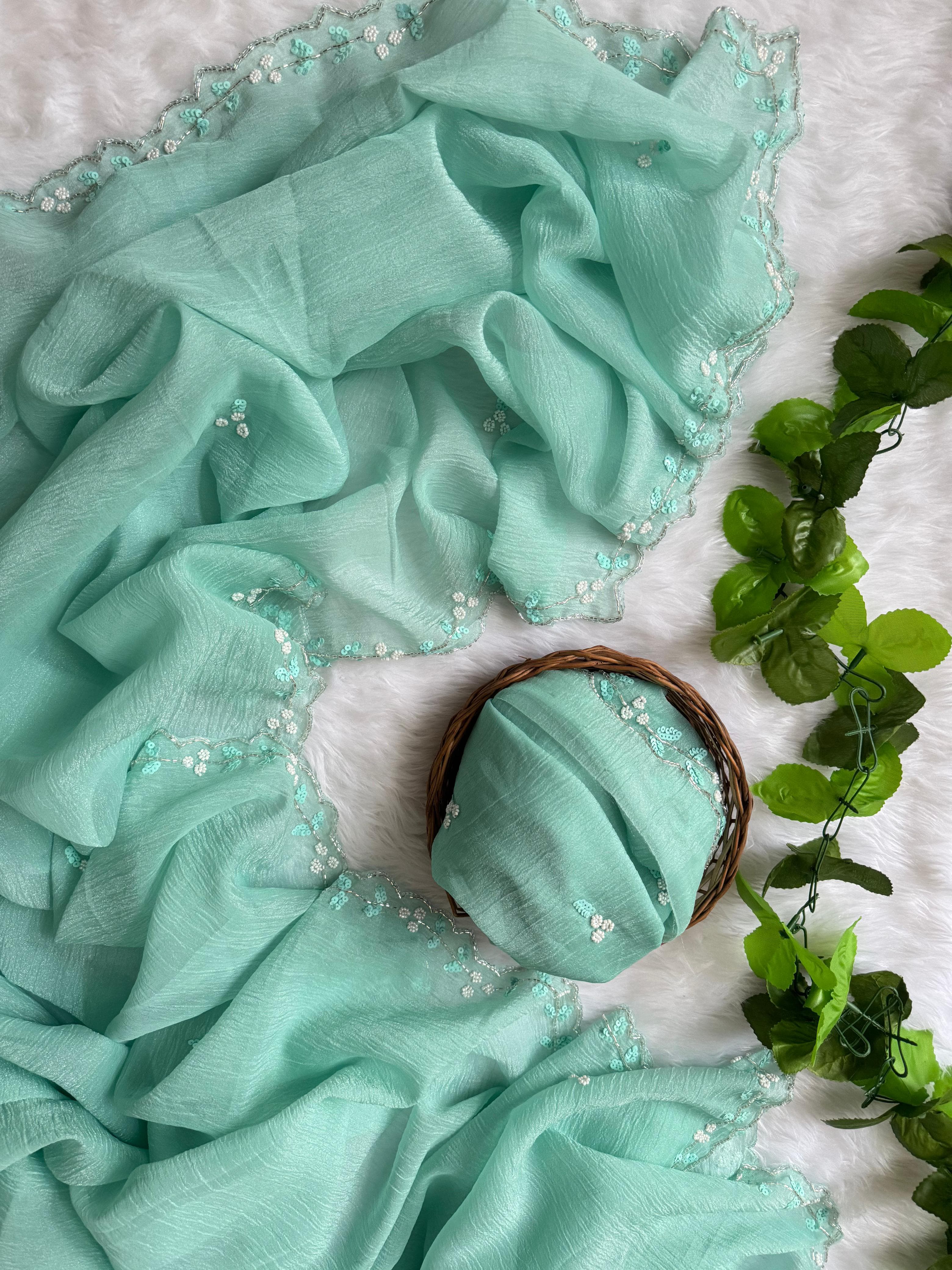 Crushed Georgette sarees