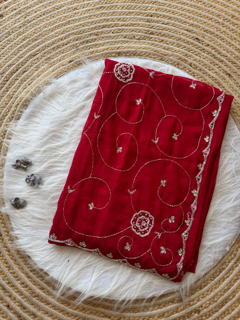 Soft crunchy silk designer sarees