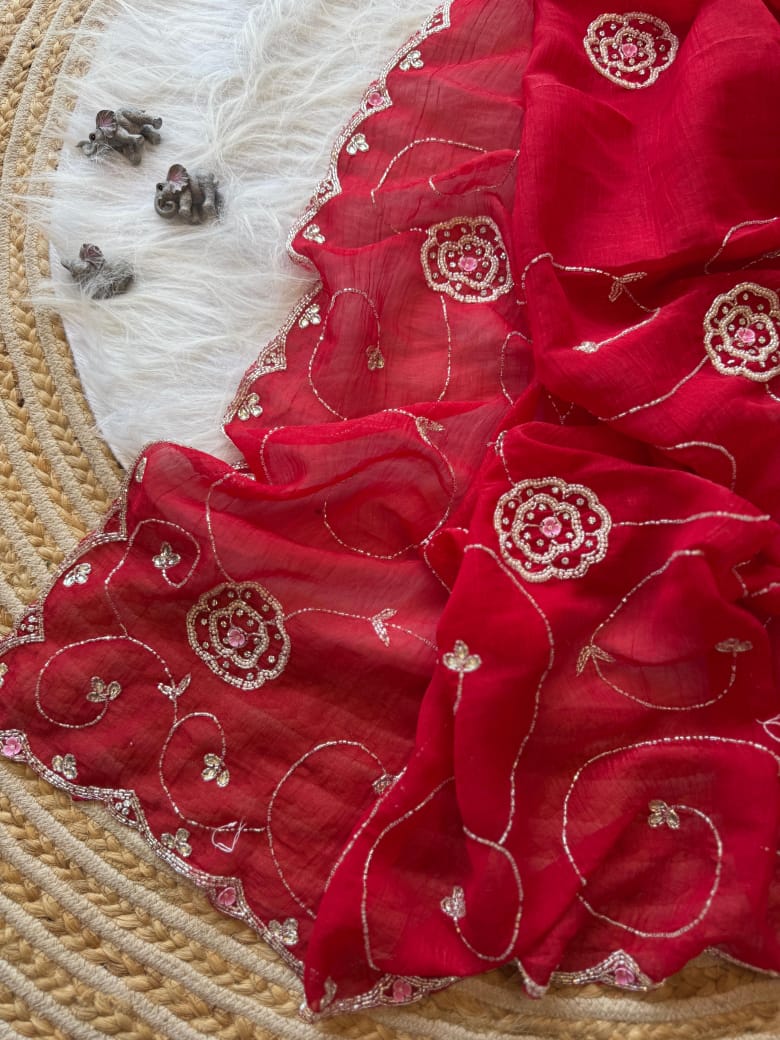 Soft crunchy silk designer sarees