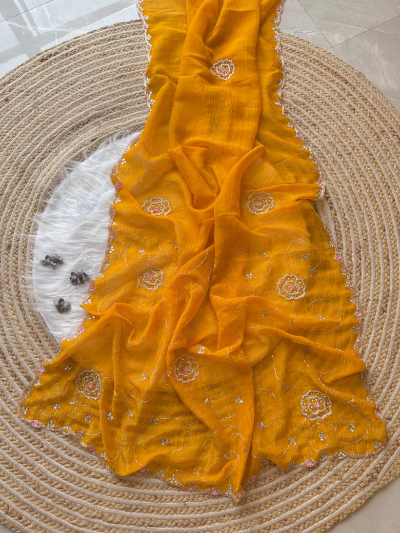 Soft crunchy silk designer sarees