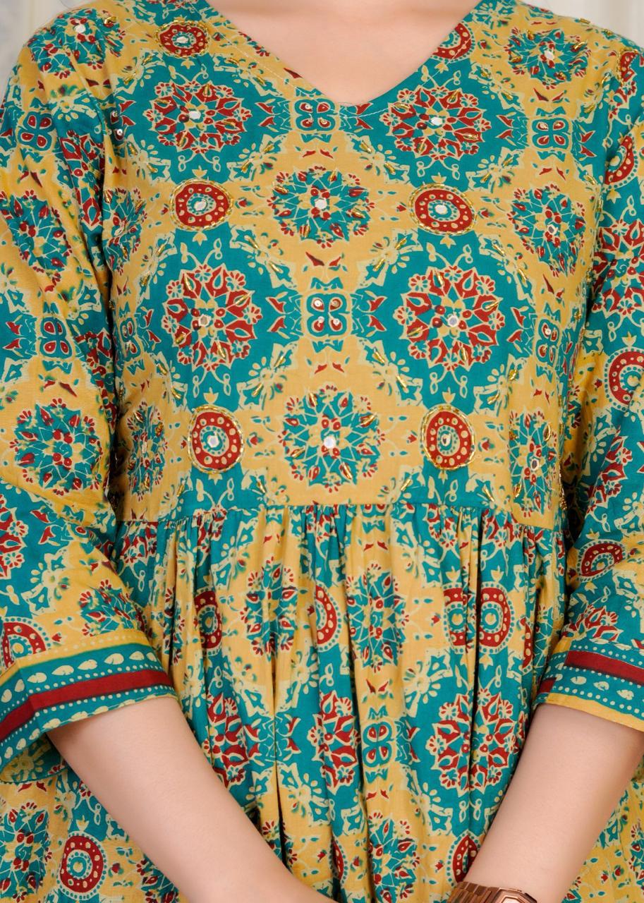 Cotton salwar in aaliya cut style