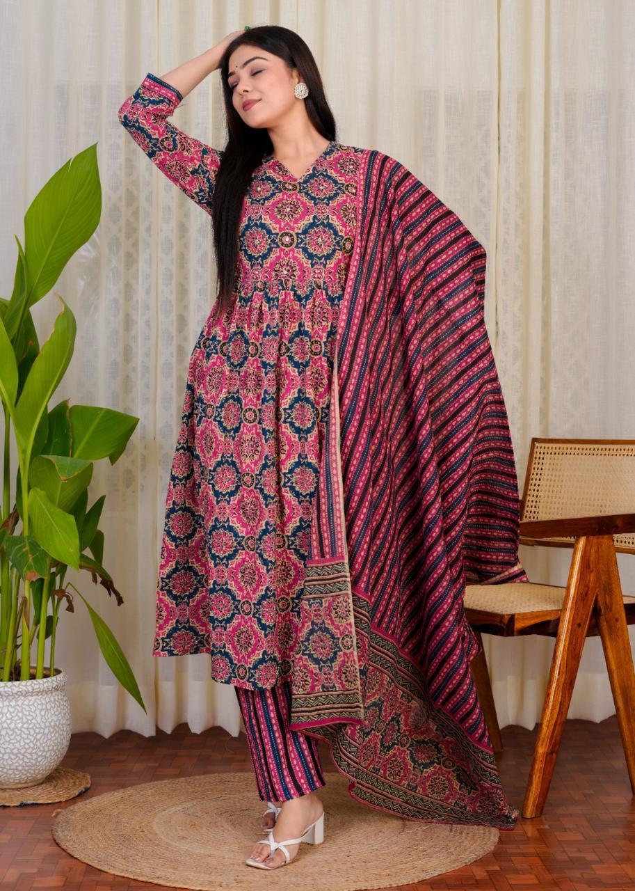 Cotton salwar in aaliya cut style