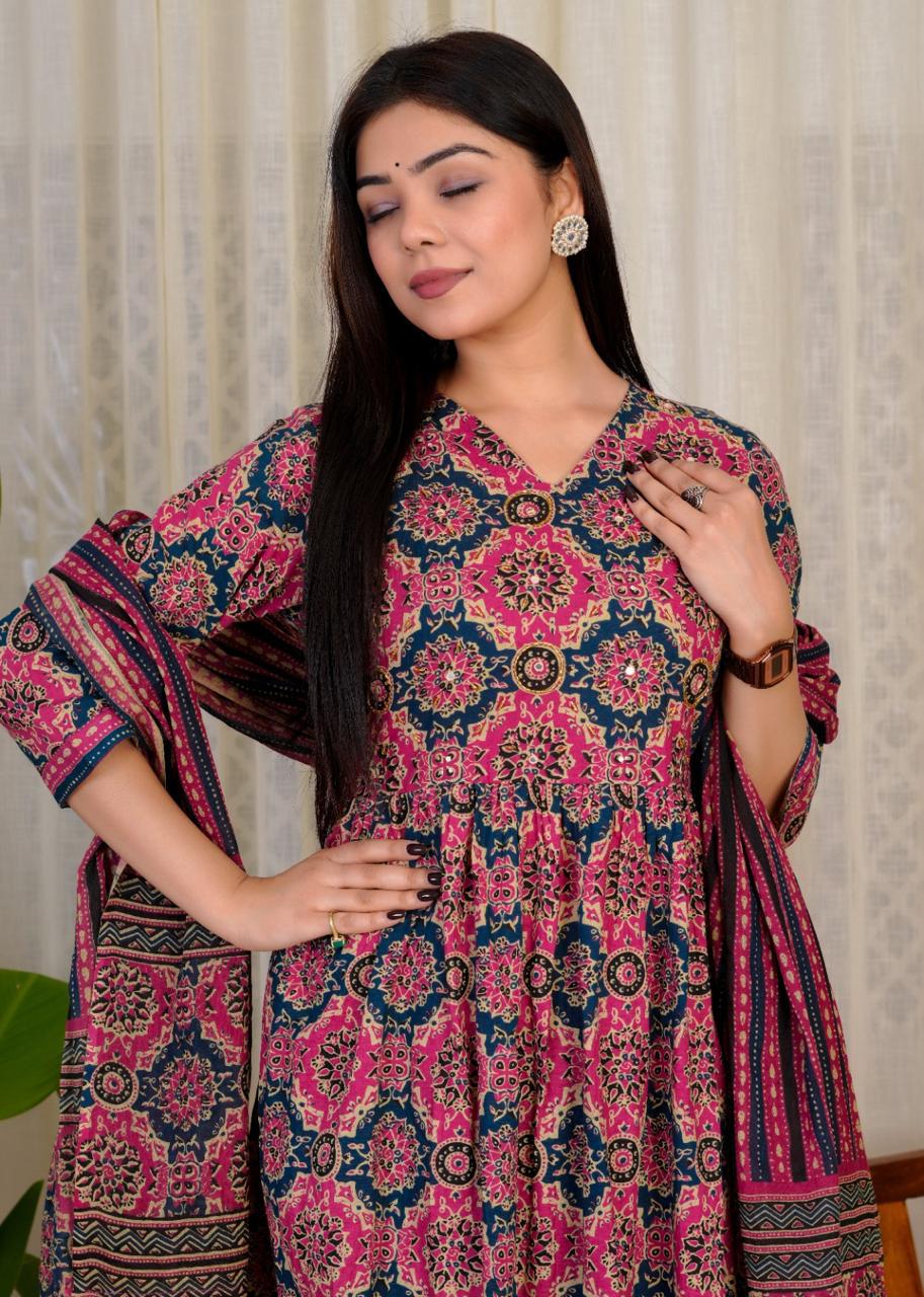Cotton salwar in aaliya cut style