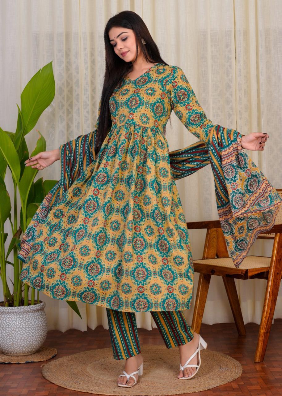 Cotton salwar in aaliya cut style