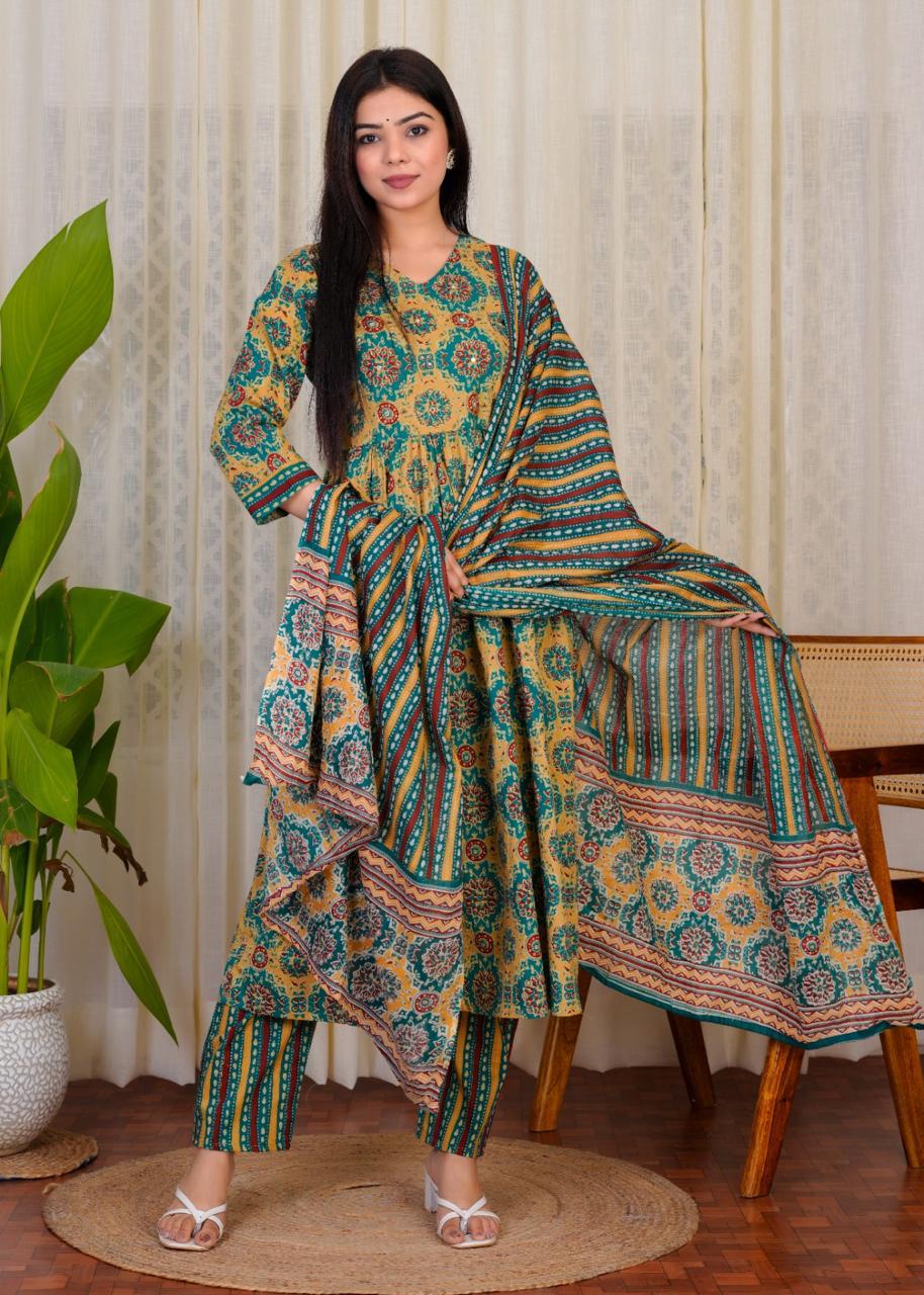 Cotton salwar in aaliya cut style