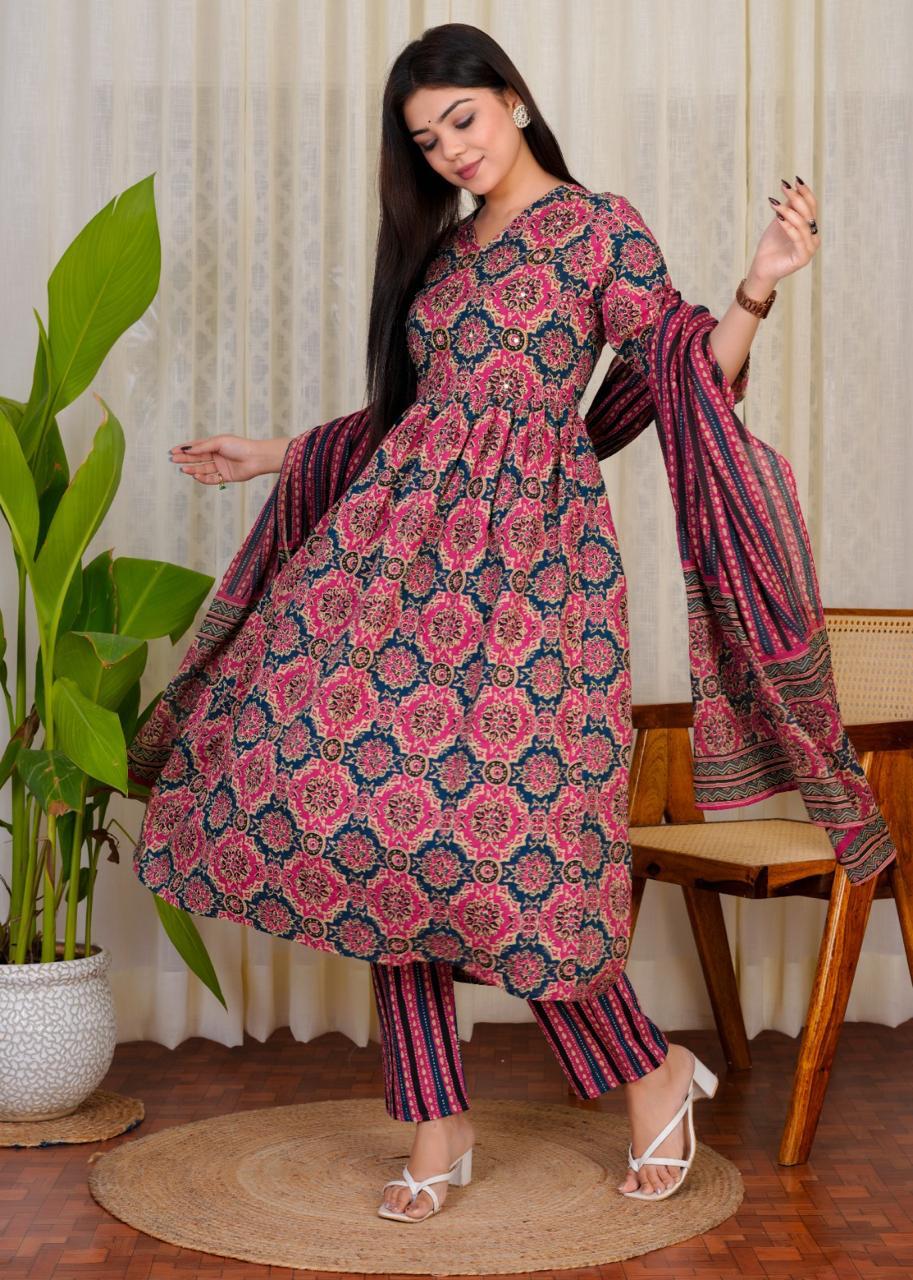 Cotton salwar in aaliya cut style