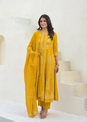 Pure cotton anarkali salwar kameez set