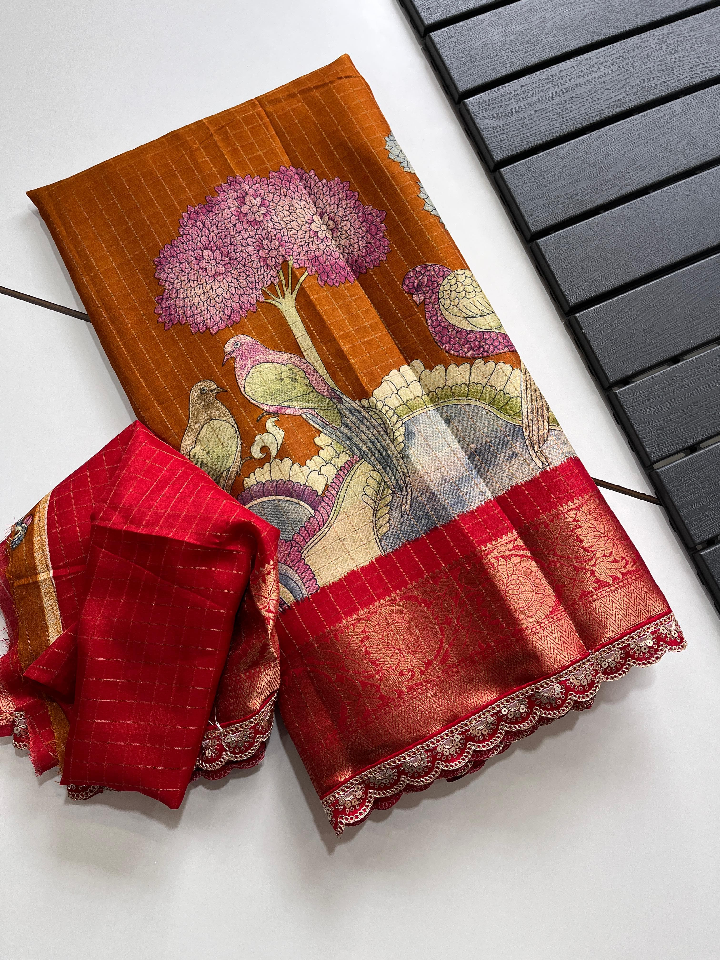 Soft Silk Kalamakari Saree