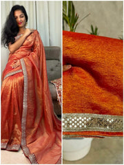 Tissue Crushed Sarees