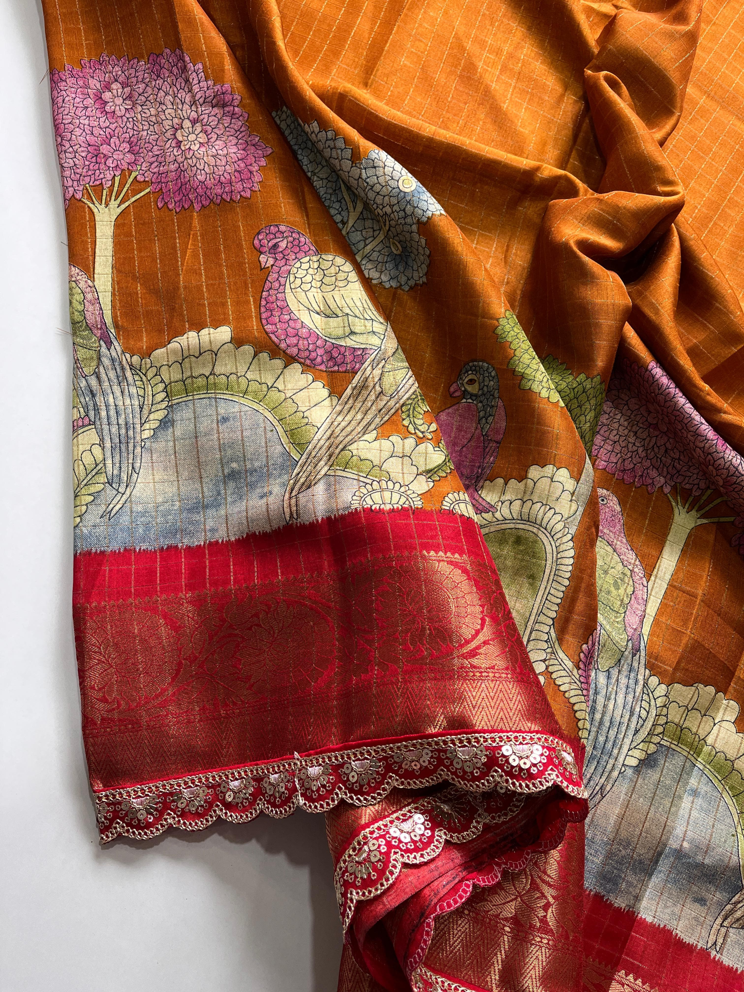 Soft Silk Kalamakari Saree