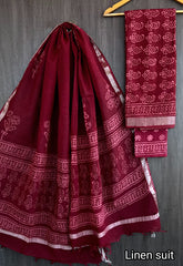 Pure linen salwar kameez material