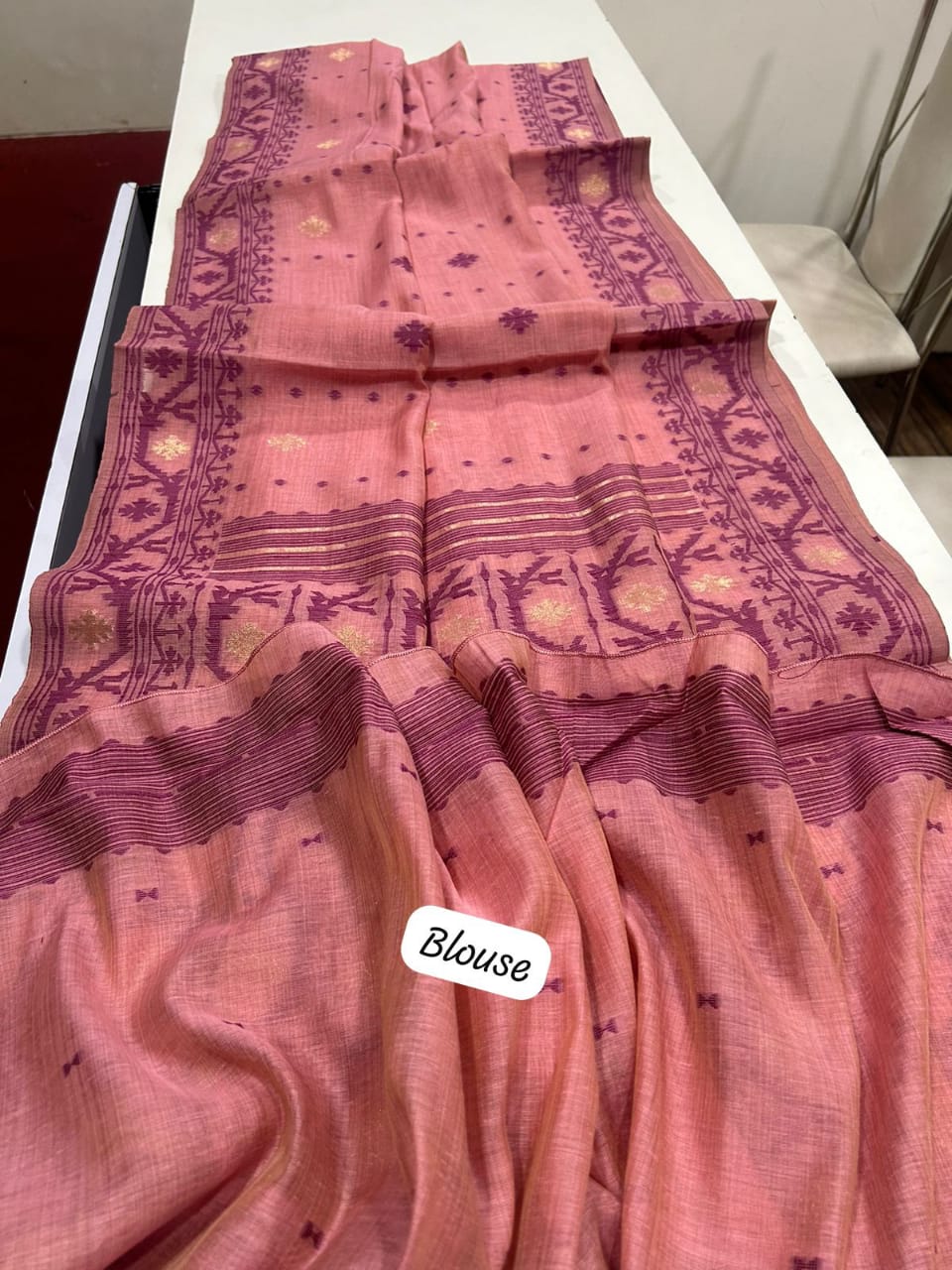 PURE SOFT JAMDANI MUNGA COTTON SAREE