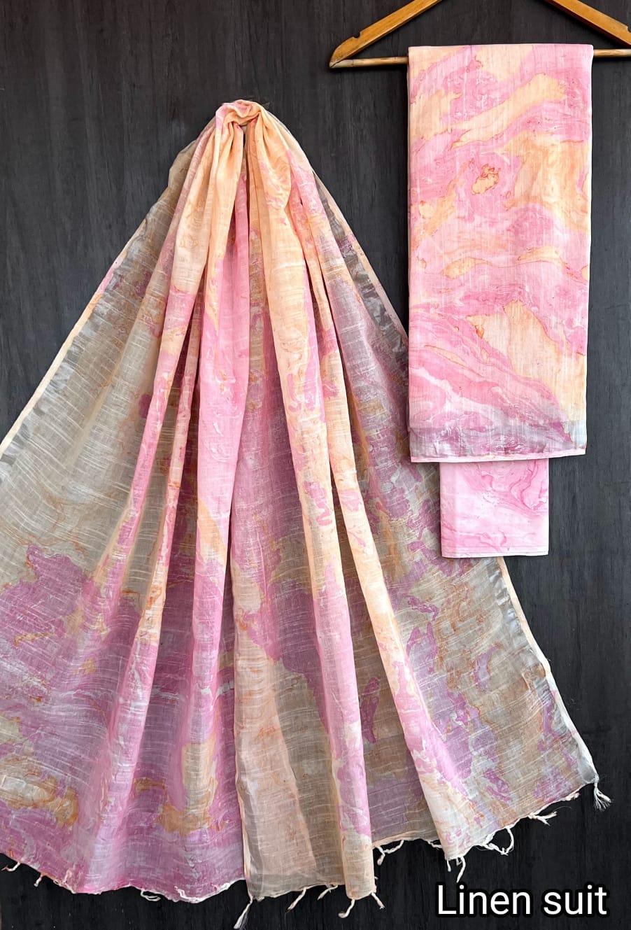 Pure linen salwar kameez material