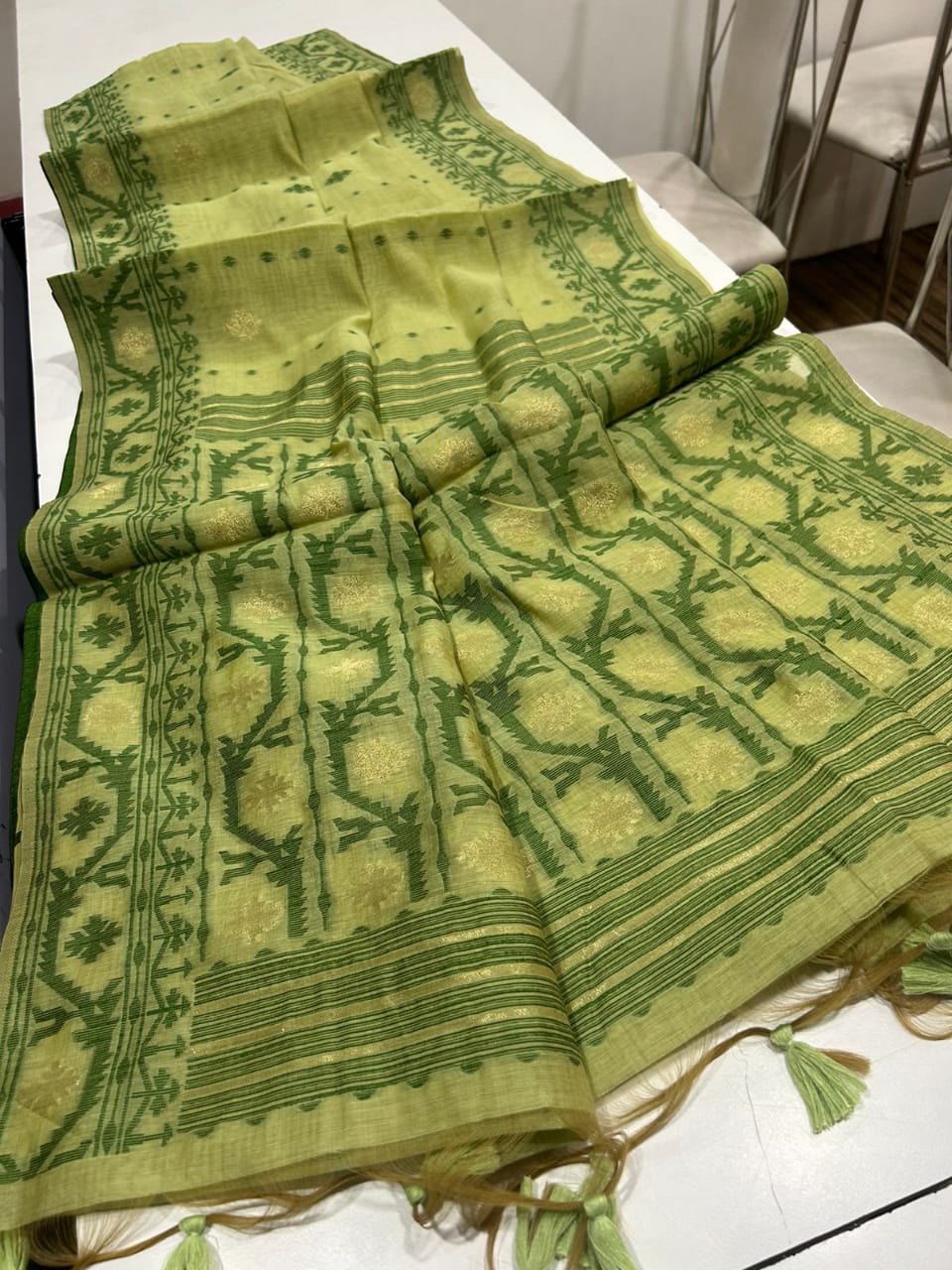 PURE SOFT JAMDANI MUNGA COTTON SAREE
