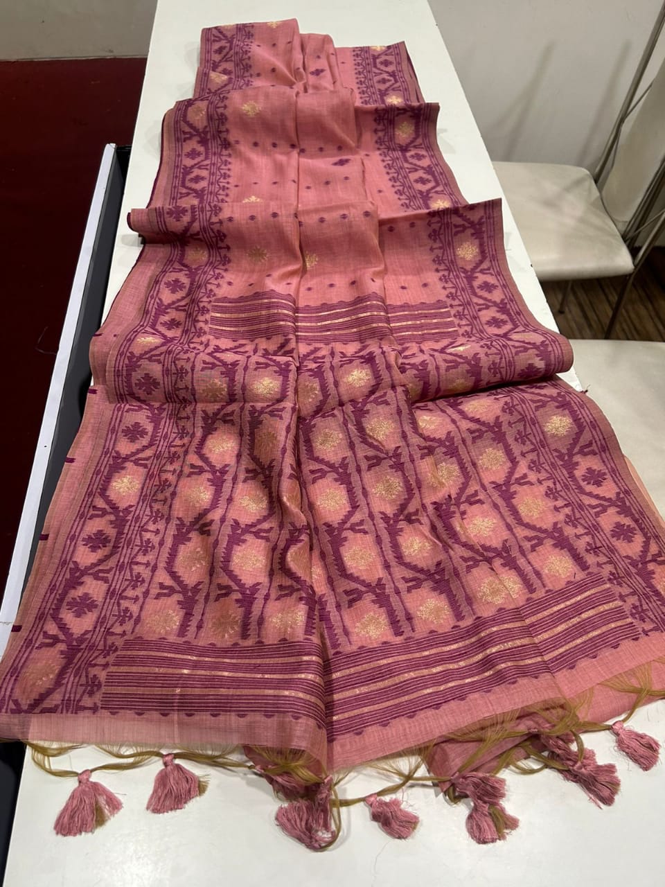 PURE SOFT JAMDANI MUNGA COTTON SAREE