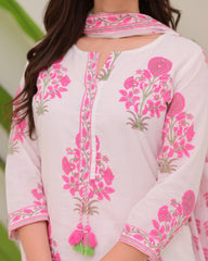Cotton Kurti palazzo and dupatta set