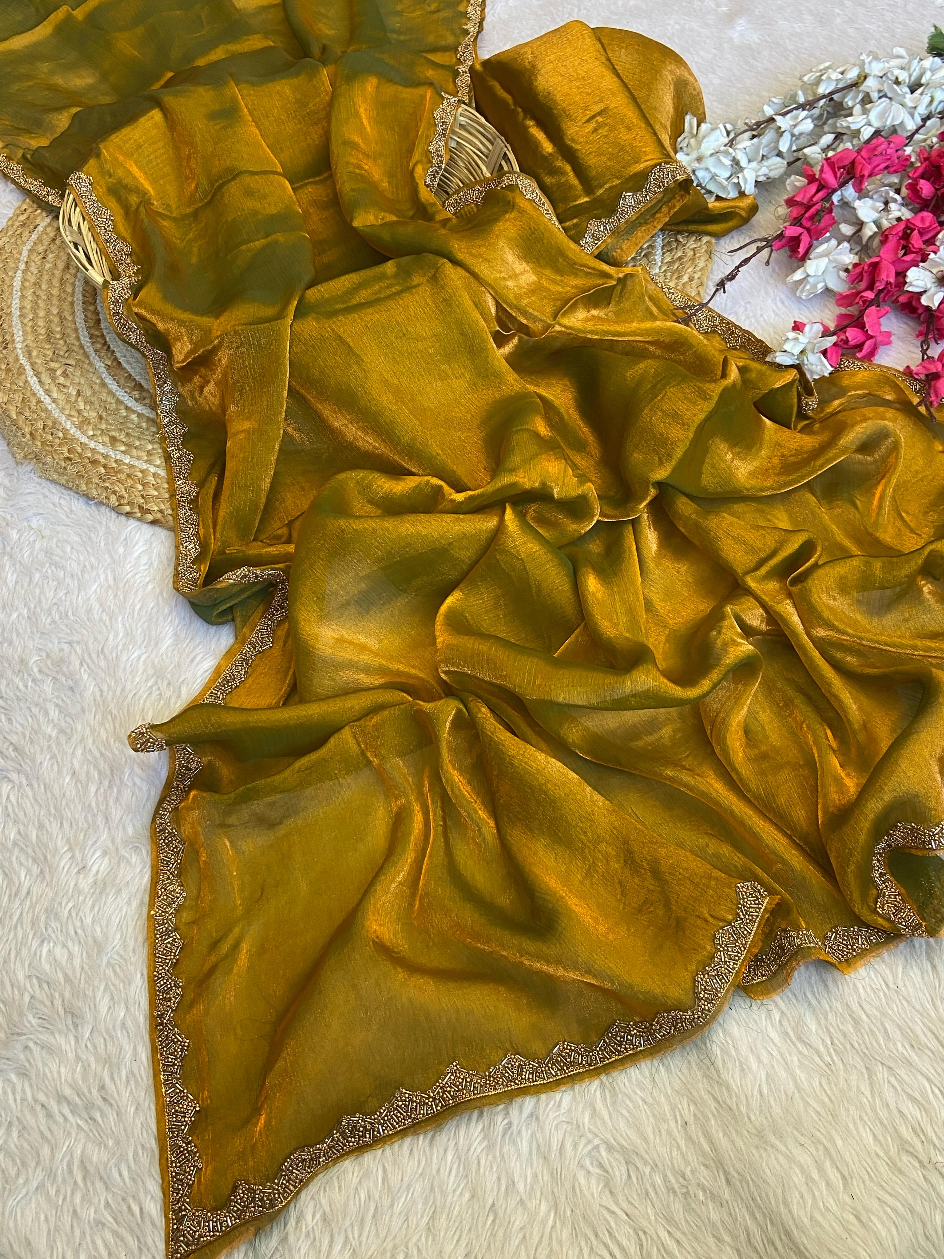Crushed chiffon sarees