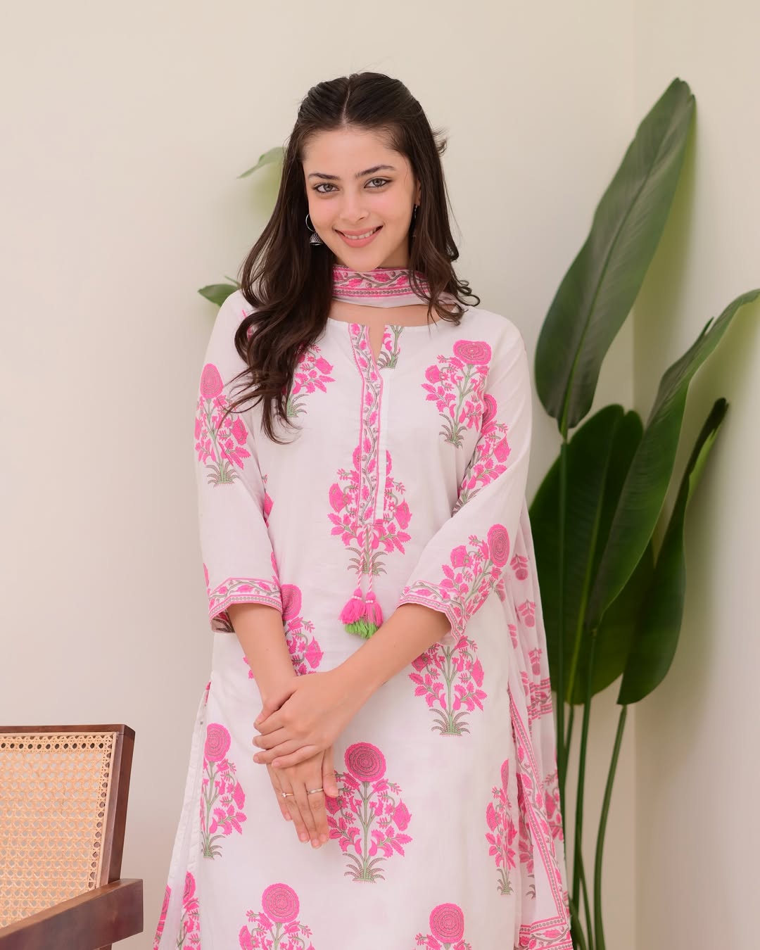 Cotton Kurti palazzo and dupatta set