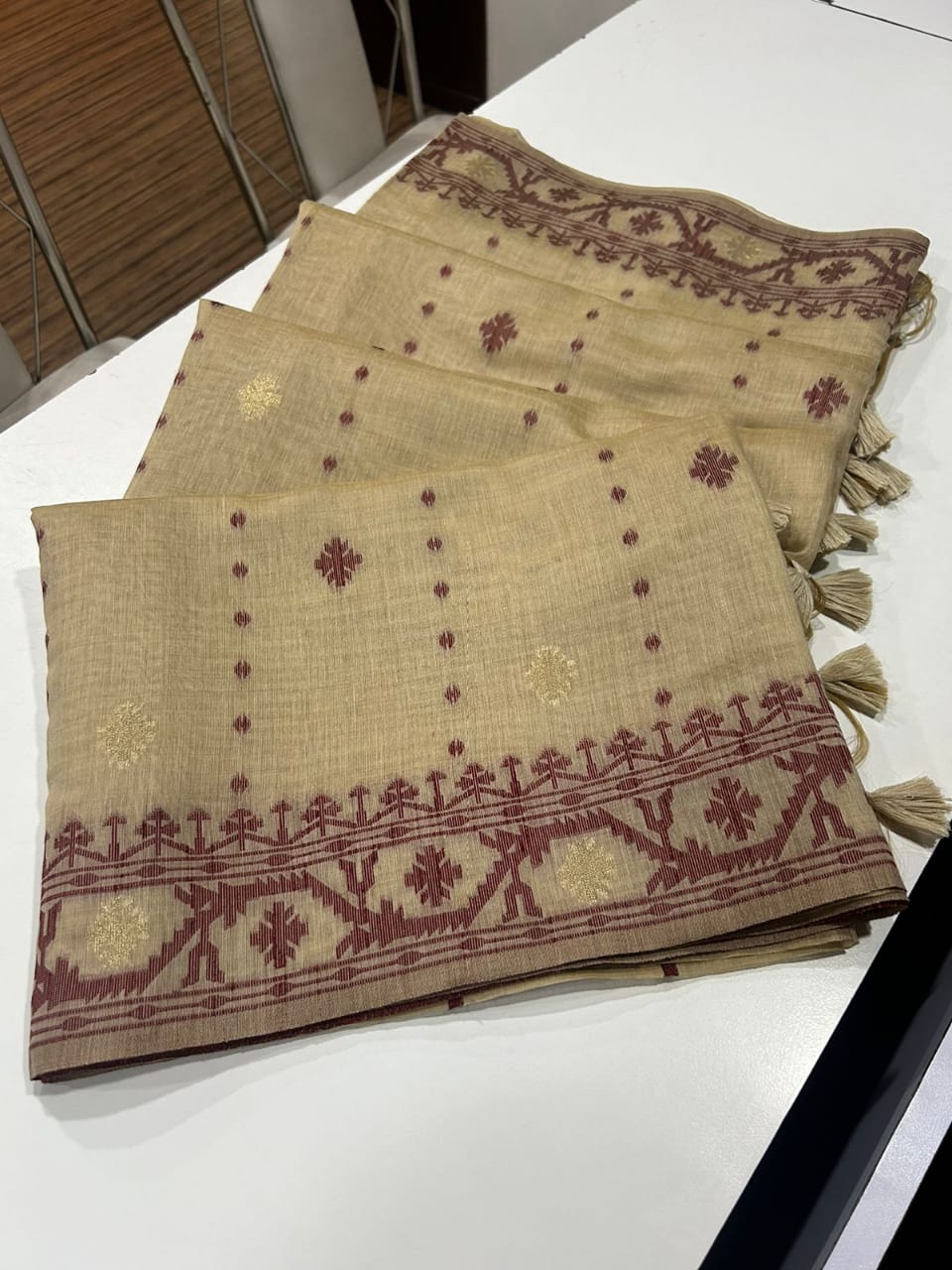 PURE SOFT JAMDANI MUNGA COTTON SAREE