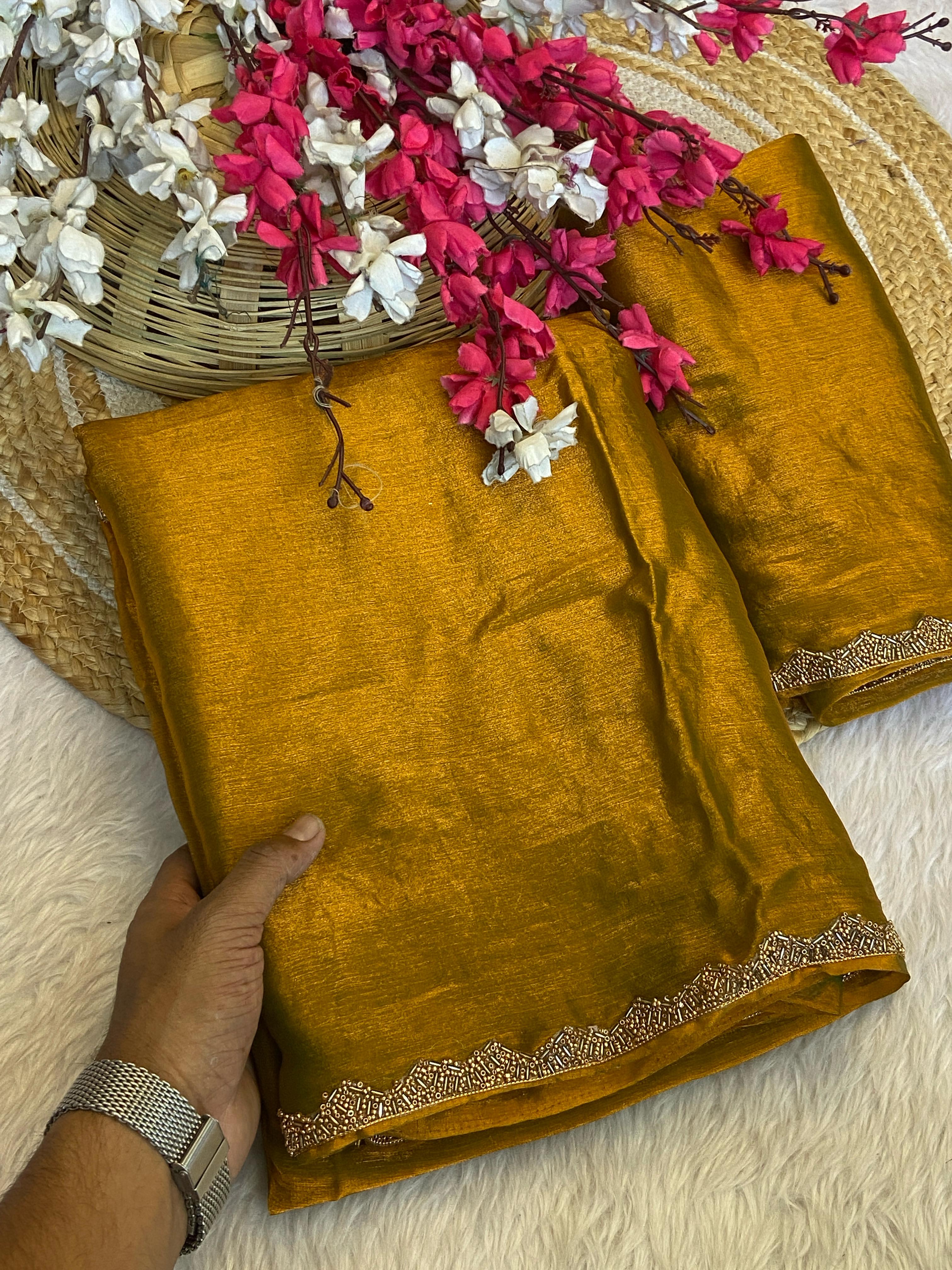 Crushed chiffon sarees